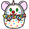 Clown Mouse Squashy Plush